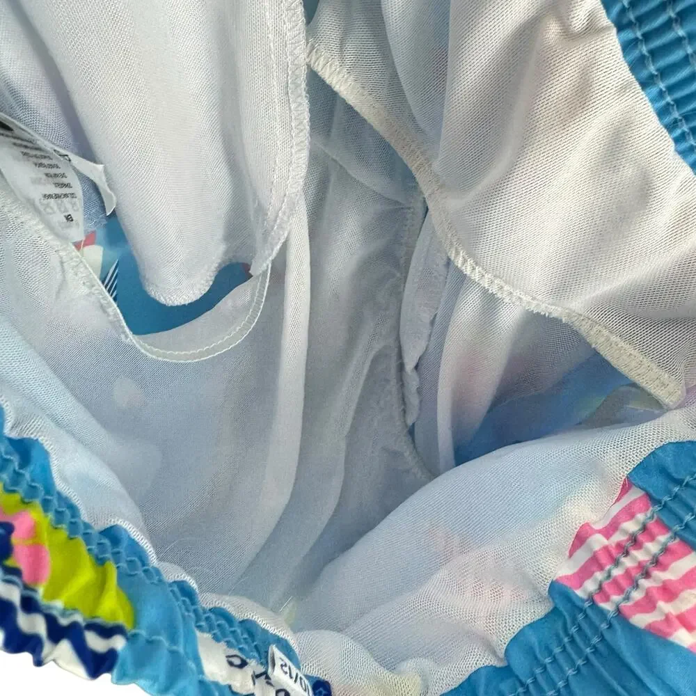 Maamgic Blue‎ Ice Cream Print Drawstring Mesh Brief Swim Trunks Boy's Size 10 12